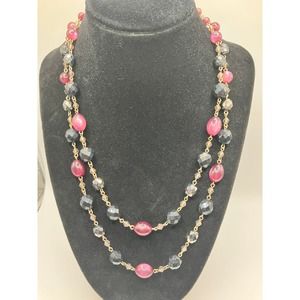 Purple Different Types Beaded Chain 19.25" Necklace!